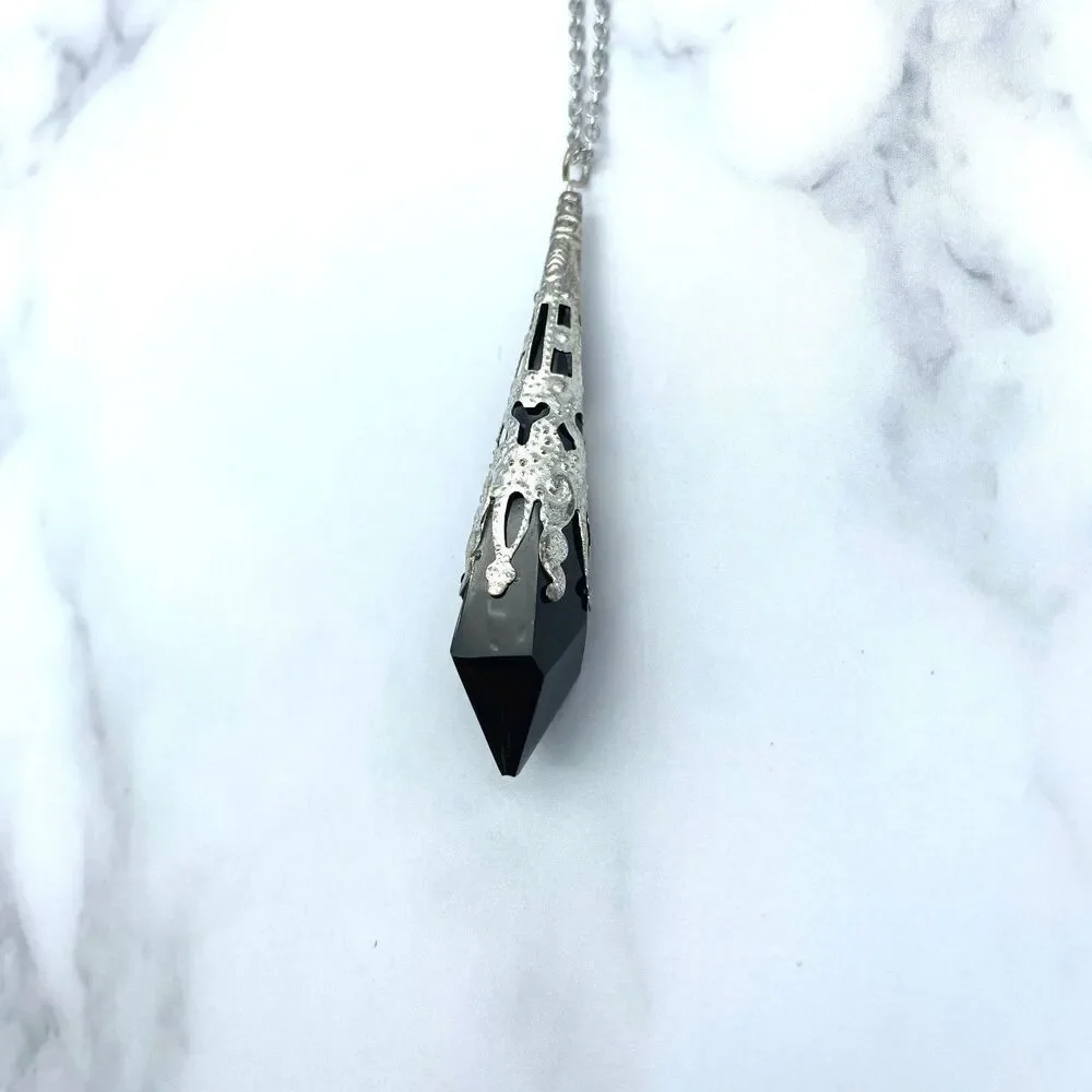 Black Resin Pendulum Necklace
